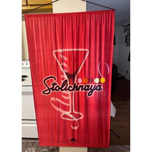 Stolichnaya Vodka Bar Advertising Banner Sign Authentic Russian Spirits Decor - Picture 1 of 3
